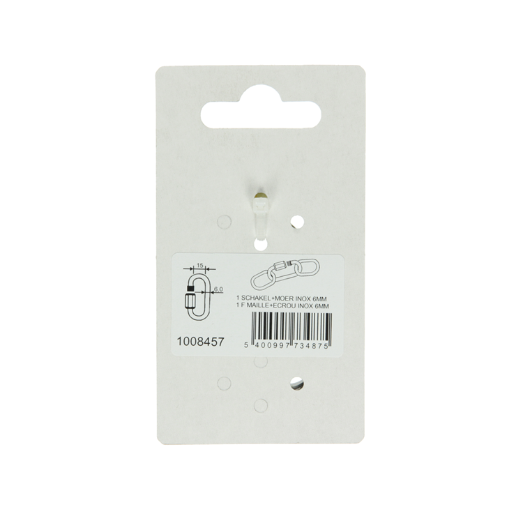Load image into Gallery viewer, Mack 1008457 - 1 loze schakel + moer 6mm inox | 10 stuks