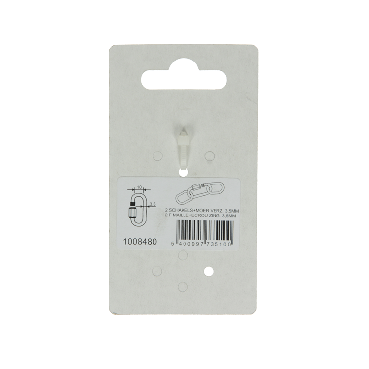 Load image into Gallery viewer, Mack 1008480 - 2 loze schakels + moer 3,5mm verzinkt | 10 stuks