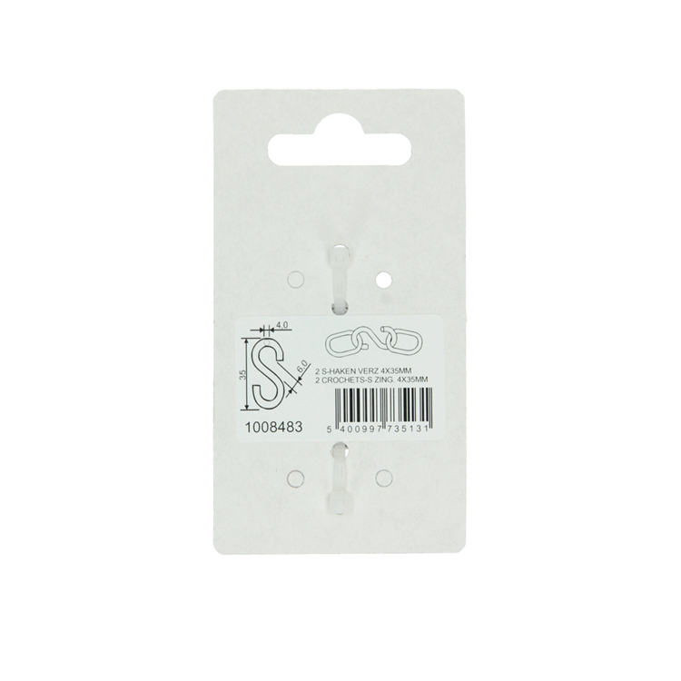 Load image into Gallery viewer, Mack 1008483 - 2 open s-haken 4,0 x 35mm verzinkt | 10 stuks