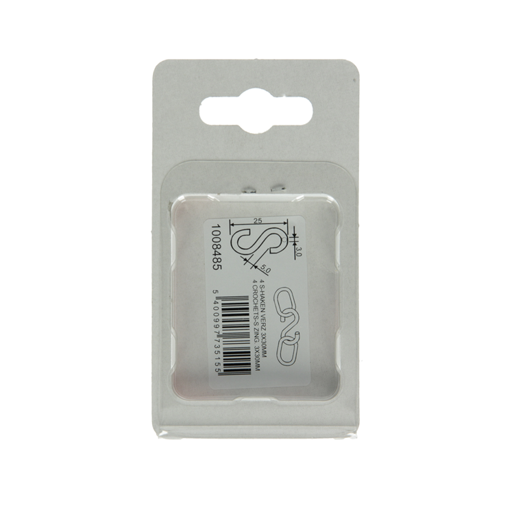Load image into Gallery viewer, Mack 1008485 - 4 open s-haken 3,0x30mm verzinkt | 10 stuks
