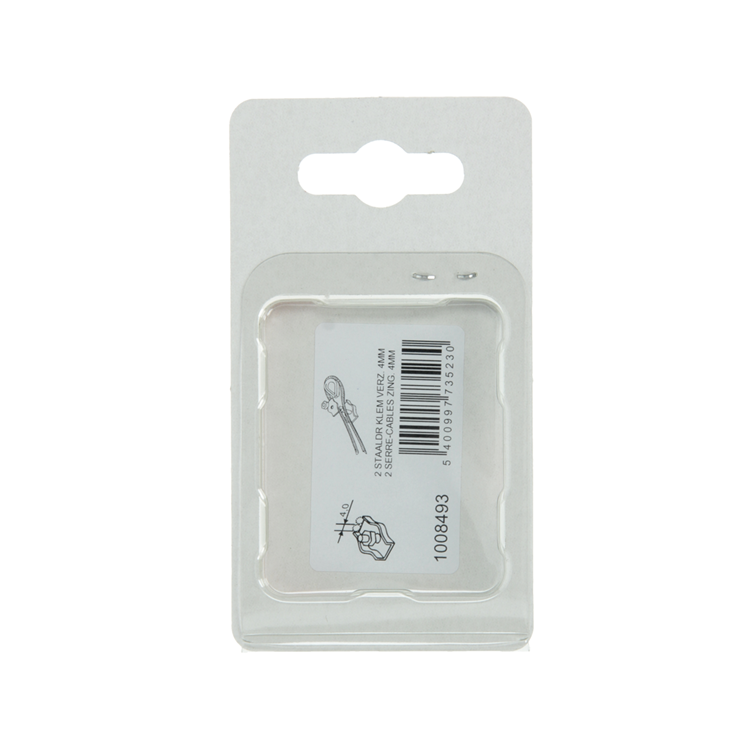 Load image into Gallery viewer, Mack 1008493 - 2 staaldraadklemmen 4mm simplex verzinkt | 10 stuks