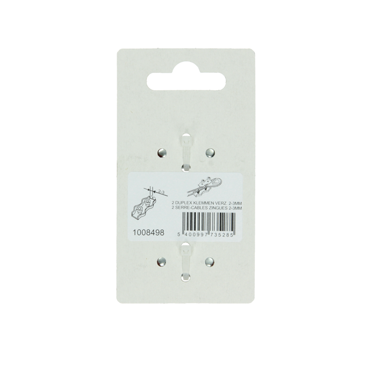 Load image into Gallery viewer, Mack 1008498 - 2 staaldraadklemmen 3mm duplex verzinkt | 10 stuks