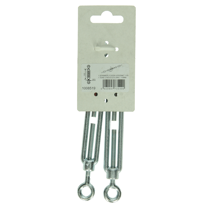 Load image into Gallery viewer, Mack 1008519 - 2 spanners 2 ogen m6 x 60mm verzinkt | 10 stuks
