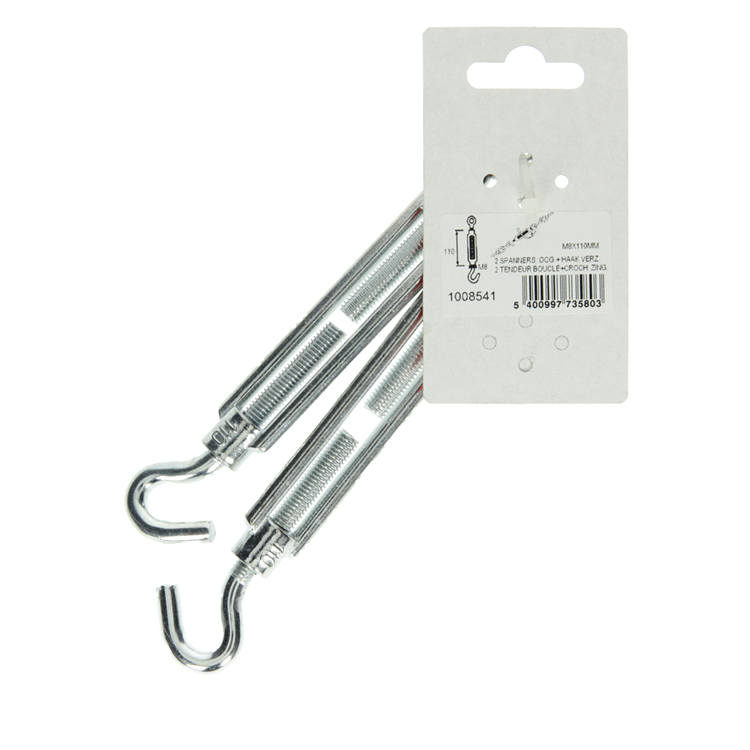 Load image into Gallery viewer, Mack 1008541 - 2 spanners oog + haak m8 x 110mm verzinkt | 10 stuks