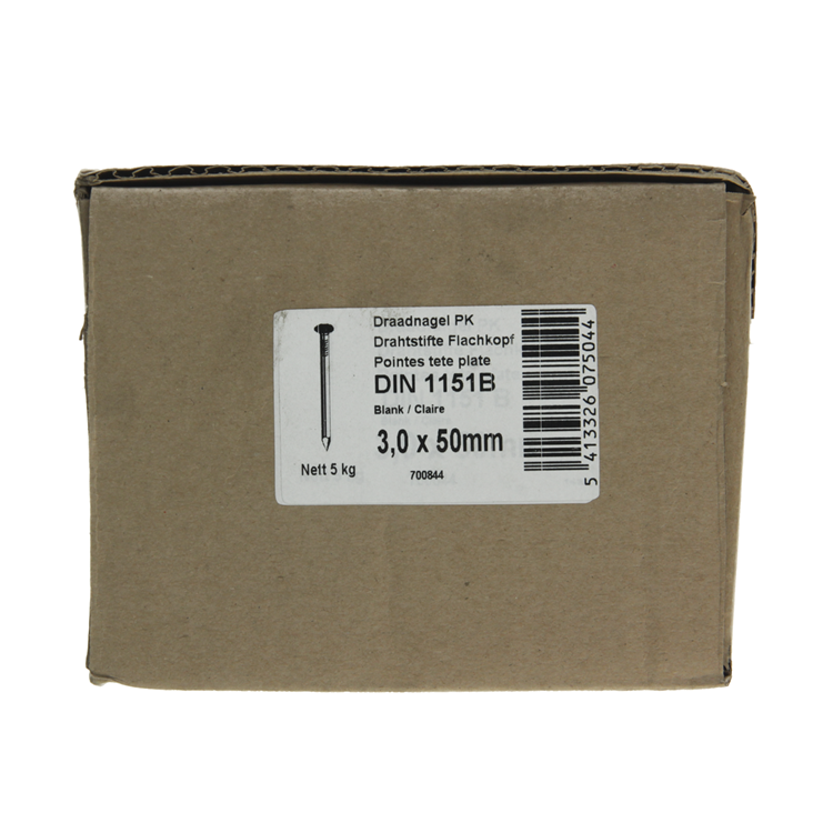 Afbeelding laden in galerijviewer, 1015643 - doos 5 kg. nagels platte kop 3,0x50 mm | 2 stuks