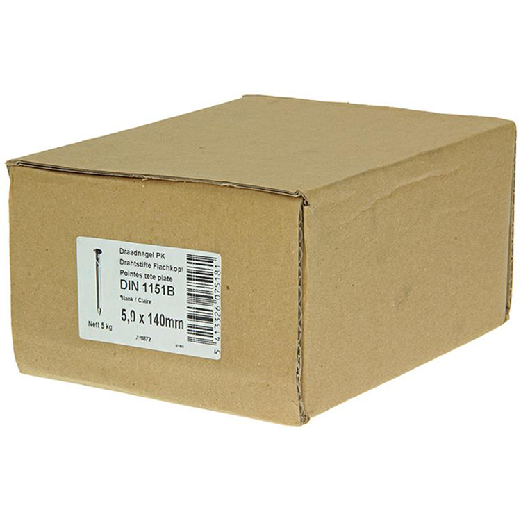 Afbeelding laden in galerijviewer, 1015656 - doos 5 kg. nagels platte kop 5,0x140 mm | 2 stuks