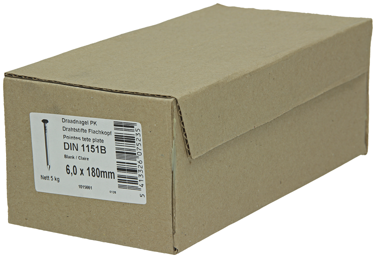 Afbeelding laden in galerijviewer, 1015661 - doos 5 kg. nagels platte kop 6,0x180 mm | 2 stuks