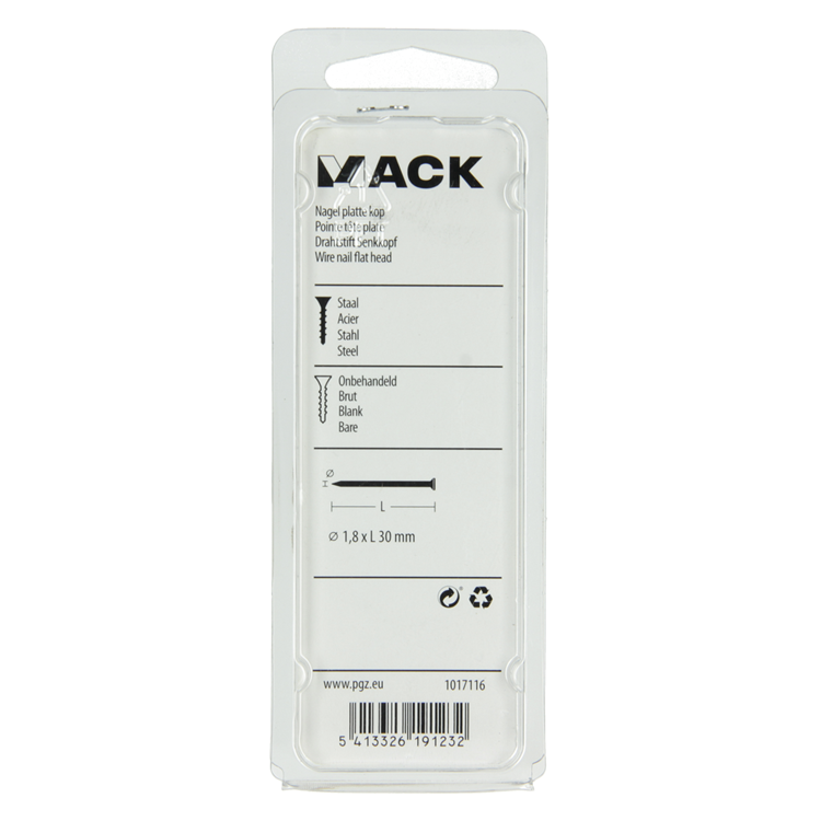 Load image into Gallery viewer, Mack 1017116 - nagel platte kop 100 gr 1,8 x 30 mm | 5 stuks