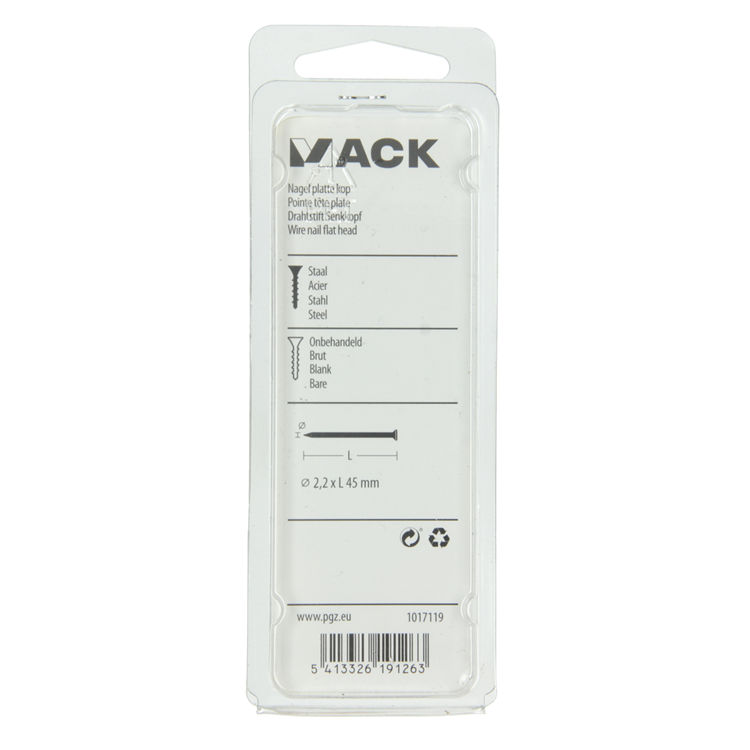 Load image into Gallery viewer, Mack 1017119 - nagel platte kop 100 gr 2,2 x 45 mm | 5 stuks