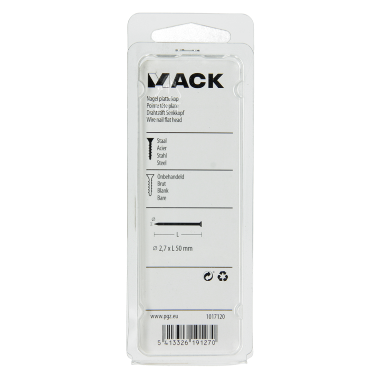 Load image into Gallery viewer, Mack 1017120 - nagel platte kop 100 gr 2,7 x 50 mm | 5 stuks