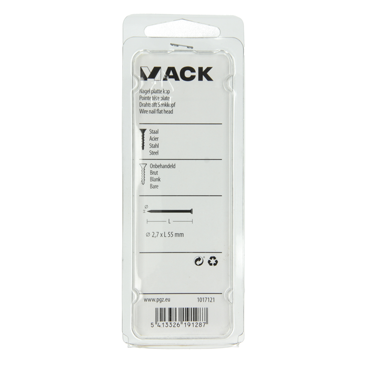 Load image into Gallery viewer, Mack 1017121 - nagel platte kop 120 gr 2,7 x 55 mm | 5 stuks