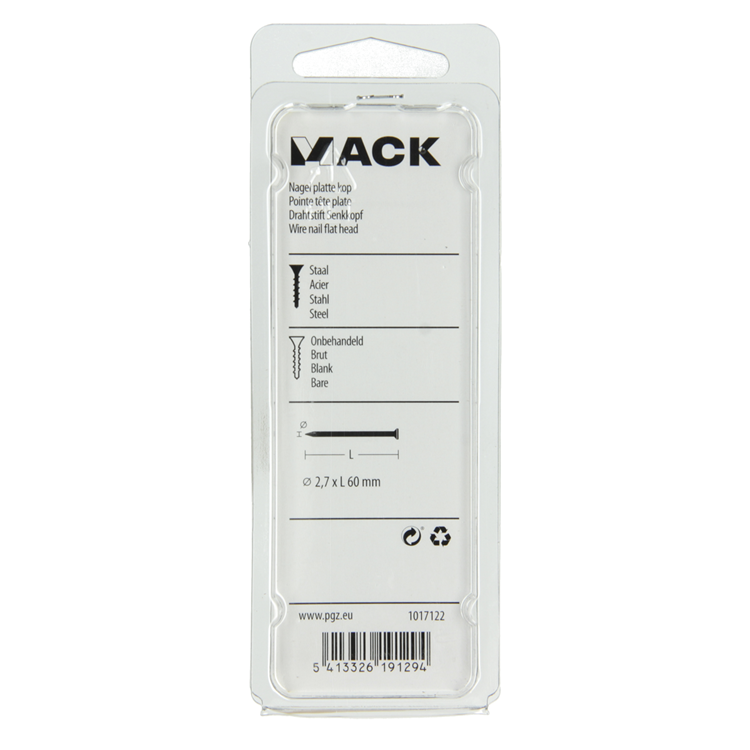 Load image into Gallery viewer, Mack 1017122 - nagel platte kop 120 gr 2,7 x 60 mm | 5 stuks