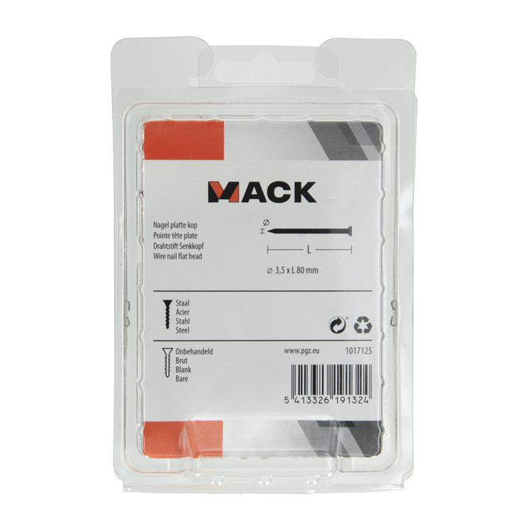 Load image into Gallery viewer, Mack 1017125 - nagel platte kop 180 gr 3,5 x 80 mm | 5 stuks