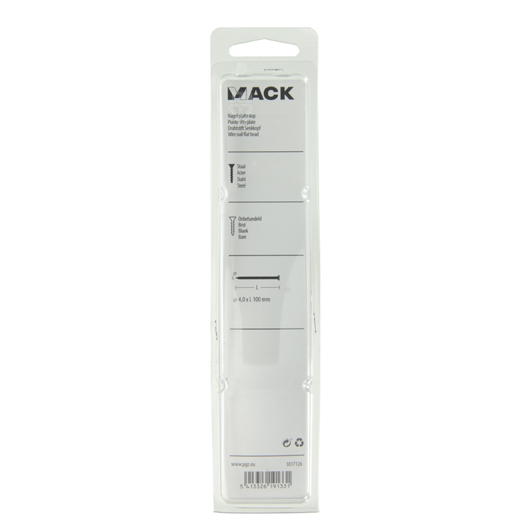 Load image into Gallery viewer, Mack 1017126 - nagel platte kop 180 gr 4,0 x 100 mm | 10 stuks