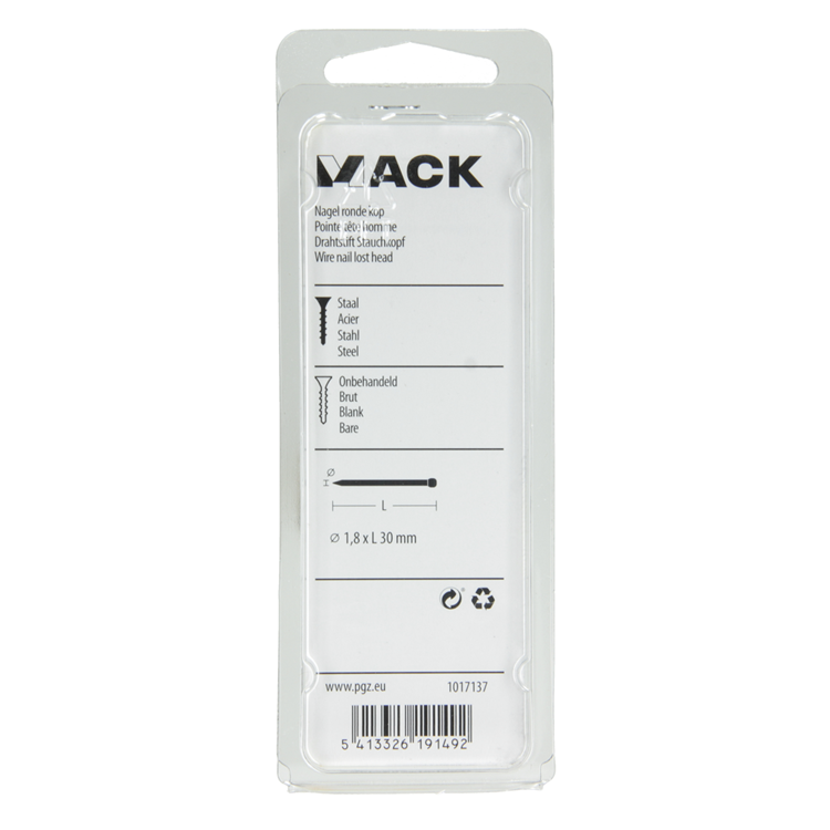 Load image into Gallery viewer, Mack 1017137 - nagel ronde kop 100 gr 1,8 x 30 mm | 5 stuks