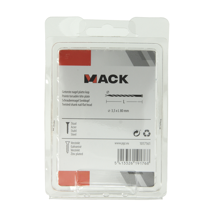 Load image into Gallery viewer, Mack 1017161 - getorste nagel pk verzinkt 135gr 3,5 x 80 mm | 5 stuks