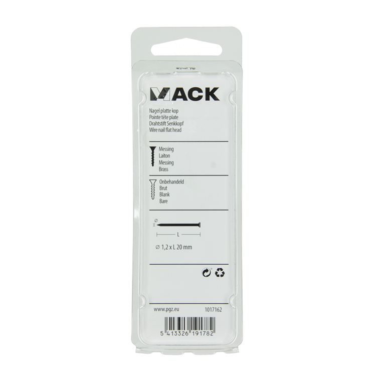 Load image into Gallery viewer, Mack 1017162 - nagel platte kop messing 18 gr1,2 x 20 mm | 10 stuks