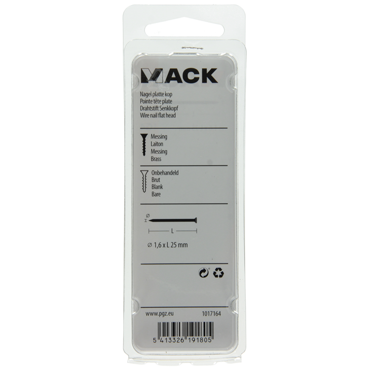 Load image into Gallery viewer, Mack 1017164 - nagel platte kop messing 20 gr1,6 x 25 mm | 10 stuks