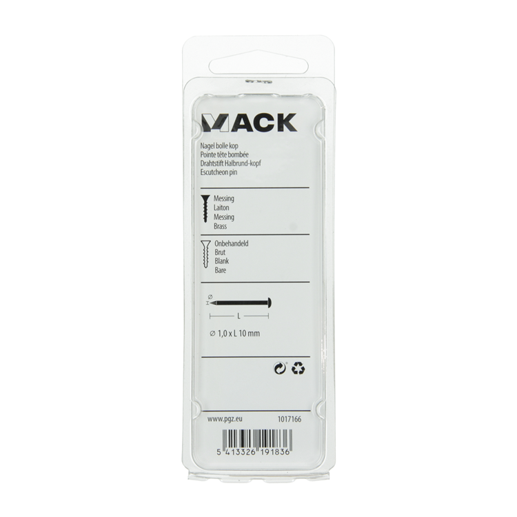 Load image into Gallery viewer, Mack 1017166 - nagel bolle kop messing 20 gr 1,0 x 10 mm | 10 stuks