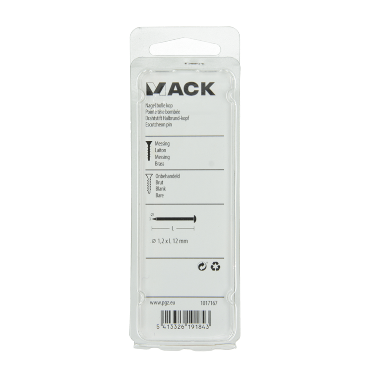 Load image into Gallery viewer, Mack 1017167 - nagel bolle kop messing 20 gr 1,2 x 12 mm | 10 stuks