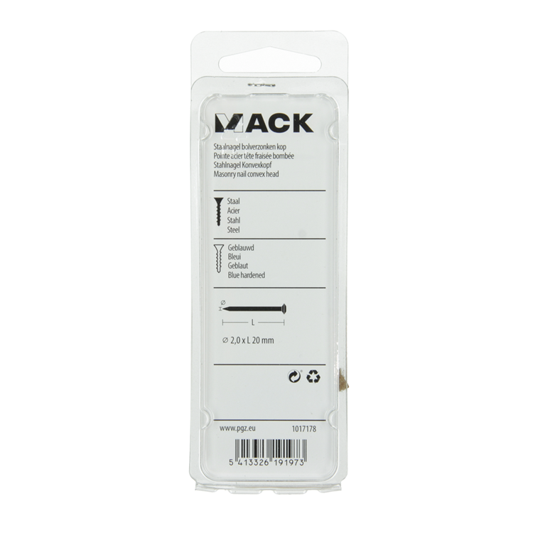 Load image into Gallery viewer, Mack 1017178 - staalnagel bvk staal geblauwd 40 gr 2,0 x 20 mm | 10 stuks