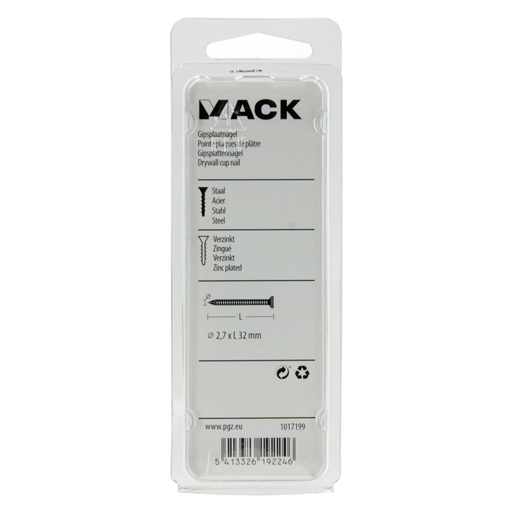 Load image into Gallery viewer, Mack 1017199 - gipsplaatnagel staal verzinkt 100 gr 2,7 x 32 mm | 5 stuks