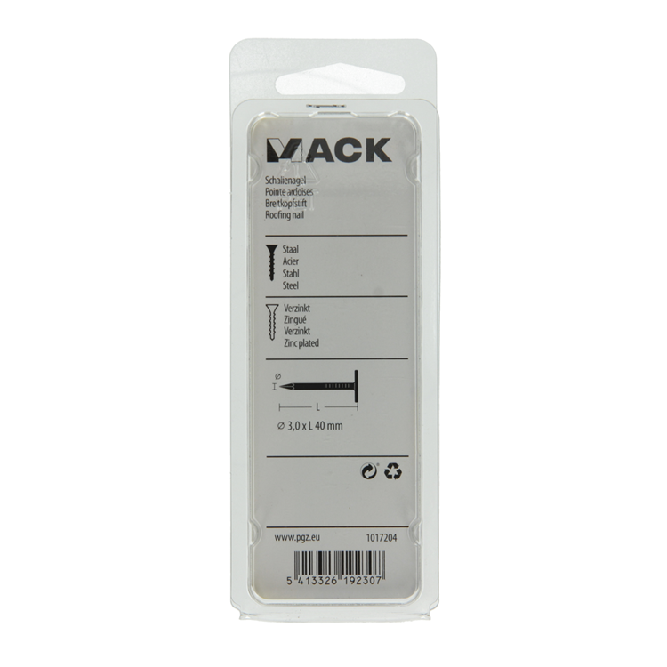 Afbeelding laden in galerijviewer, Mack 1017204 - schalienagel staal verzinkt 100 gr 3,0 x 40 mm | 5 stuks