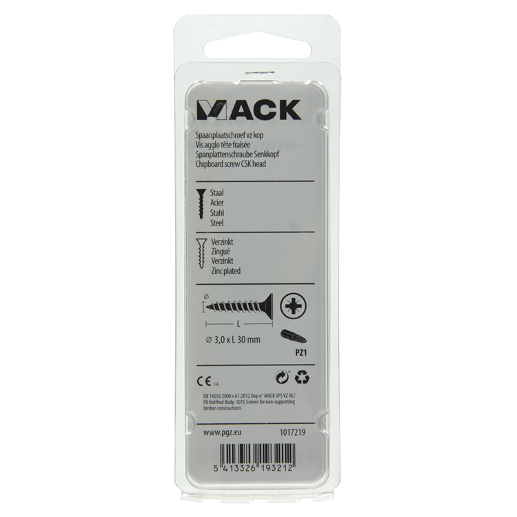 Afbeelding laden in galerijviewer, Mack 1017219 - spaanplaatschroef vz kop geelverz.35 st 3,0 x 30 mm | 10 stuks