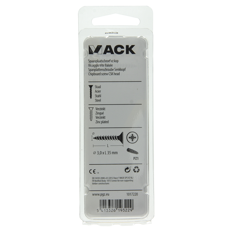 Afbeelding laden in galerijviewer, Mack 1017220 - spaanplaatschroef vz kop geelverz.30 st 3,0 x 35 mm | 10 stuks