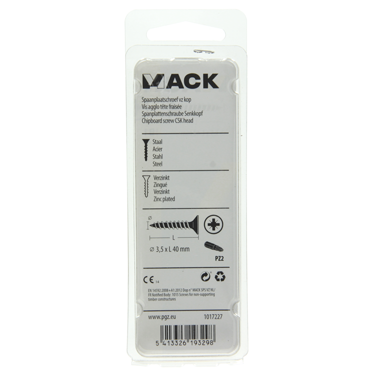 Afbeelding laden in galerijviewer, Mack 1017227 - spaanplaatschroef vz kop geelverz.22 st 3,5 x 40 mm | 10 stuks
