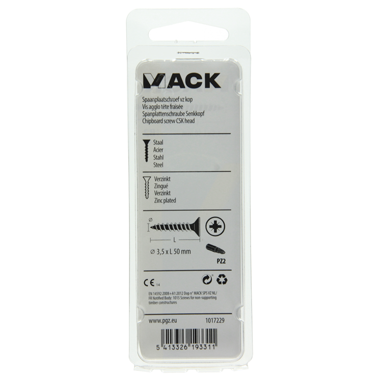 Afbeelding laden in galerijviewer, Mack 1017229 - spaanplaatschroef vz kop geelverz.14 st 3,5 x 50 mm | 10 stuks