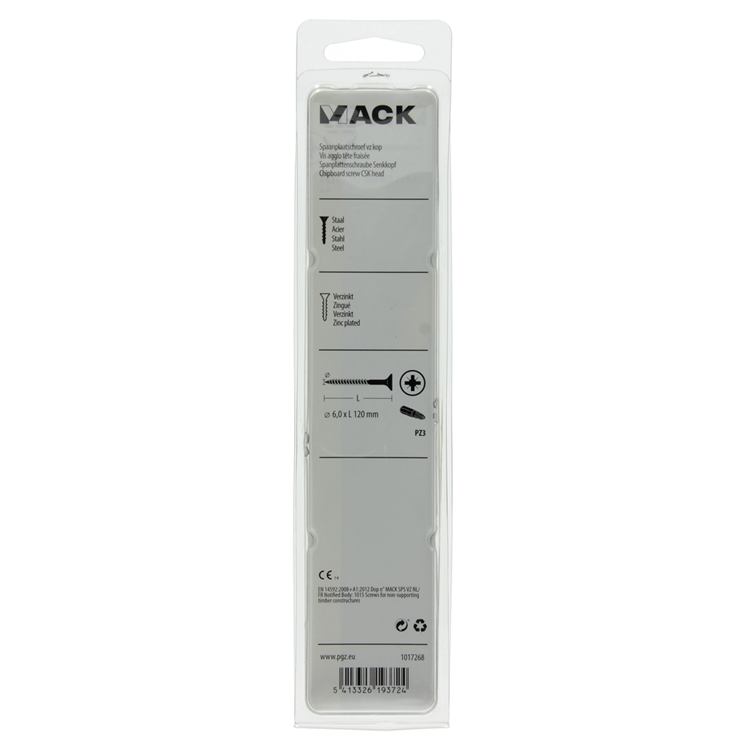 Afbeelding laden in galerijviewer, Mack 1017268 - spaanplaatschroef vz kop geelverz. 4 st 6,0 x 120 mm | 5 stuks