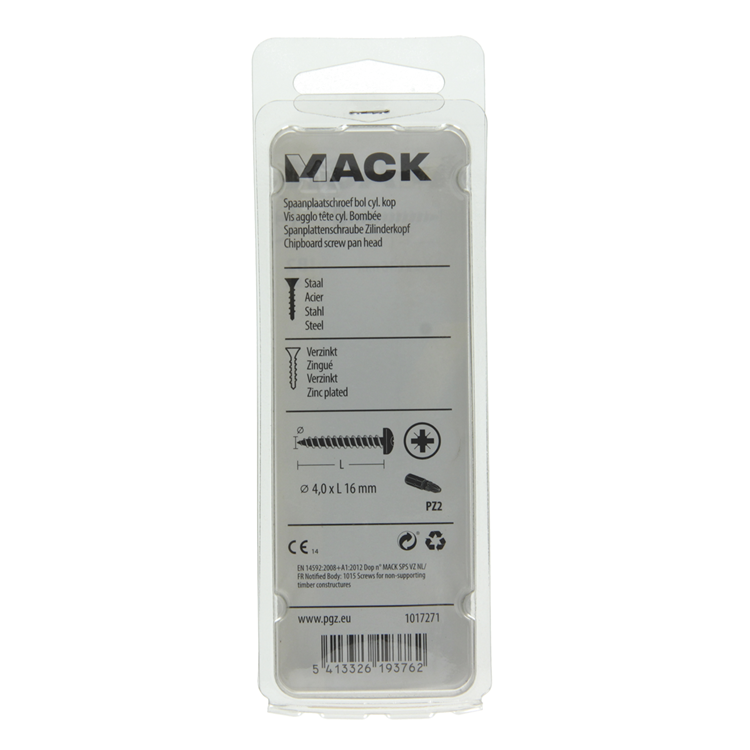 Afbeelding laden in galerijviewer, Mack 1017271 - spaanplaatschroef cylkop geelverz.35 st 4,0 x 16 mm | 10 stuks