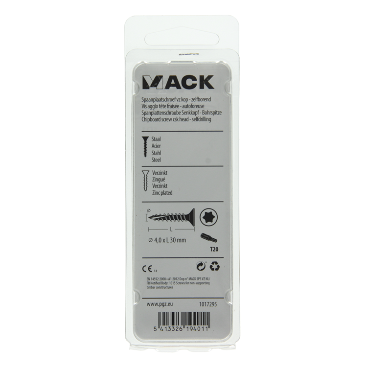 Afbeelding laden in galerijviewer, Mack 1017295 - spaanplschr.vzkop-zelfb. geelverz. 22 st 4,0 x 30 mm | 10 stuks
