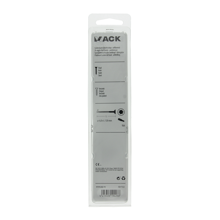 Load image into Gallery viewer, Mack 1017322 - spaanplschr.vzkop-zelfb. geelverz. 4 st 6,0 x 120 mm | 5 stuks