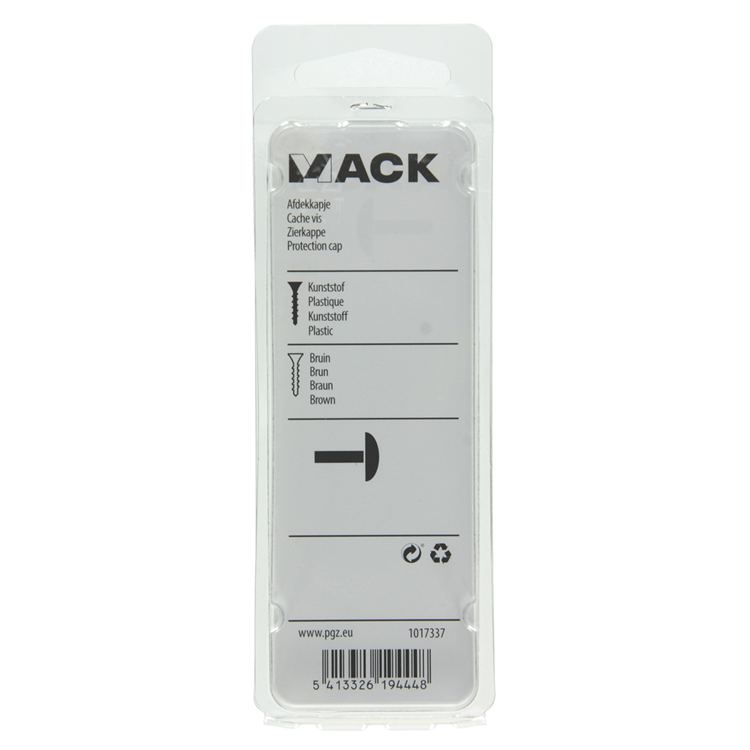Afbeelding laden in galerijviewer, Mack 1017337 - afdekkapje kunststof bruin 40 st | 10 stuks