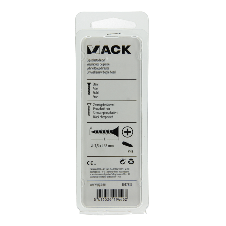 Afbeelding laden in galerijviewer, Mack 1017339 - gipsplaatschroef zwart gefosf. 25 st 3,5 x 35 mm | 10 stuks