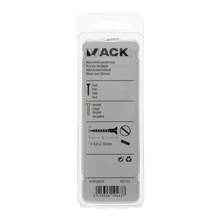 Afbeelding laden in galerijviewer, Mack 1017355 - houtschroef verzonken kop verz17 st 4,0 x 30 mm | 10 stuks
