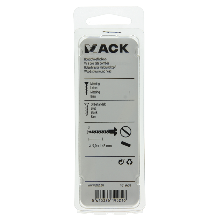 Afbeelding laden in galerijviewer, Mack 1019668 - houtschroef bolkop messing 3 st 5,0 x 45 mm | 10 stuks