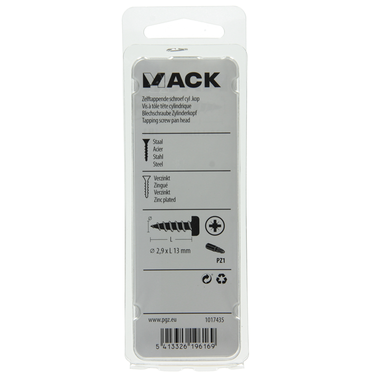 Afbeelding laden in galerijviewer, Mack 1017435 - zelftappende schroef cyl kop verz. 38st 2,9 x 13 mm | 10 stuks