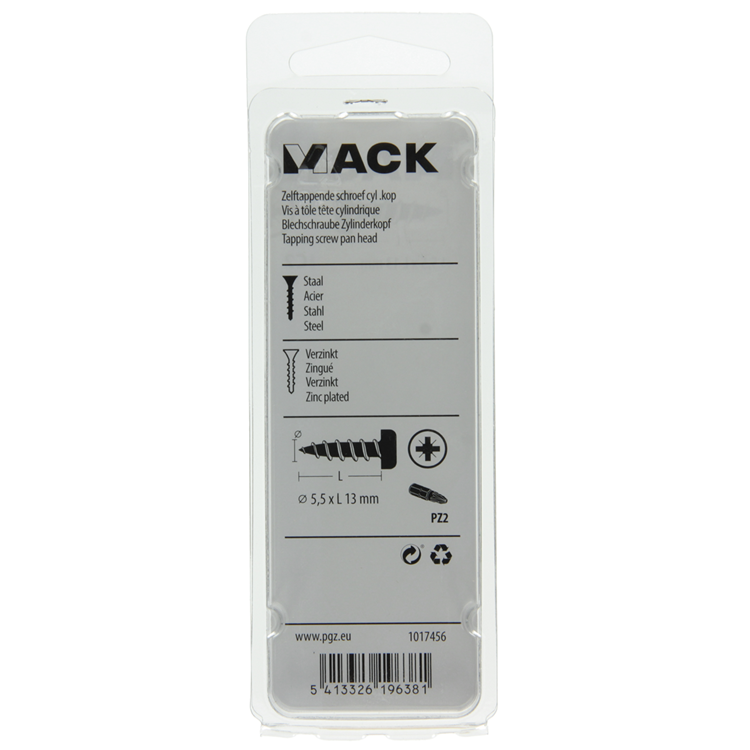 Afbeelding laden in galerijviewer, Mack 1017456 - zelftappende schroef cyl kop verz. 11st 5,5 x 13 mm | 10 stuks