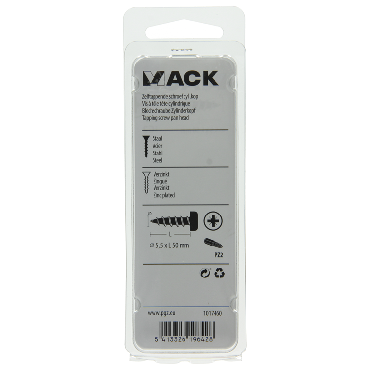 Afbeelding laden in galerijviewer, Mack 1017460 - zelftappende schroef cyl kop verz. 5 st 5,5 x 50 mm | 10 stuks