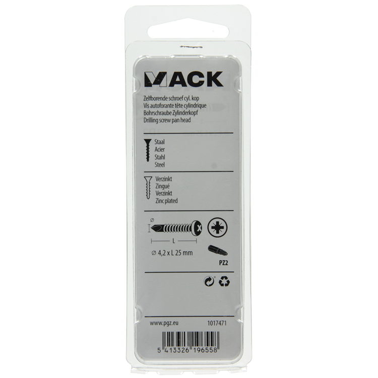 Afbeelding laden in galerijviewer, Mack 1017471 - zelfborende schroef cyl. kop verz. 24st 4,2 x 25 mm | 10 stuks