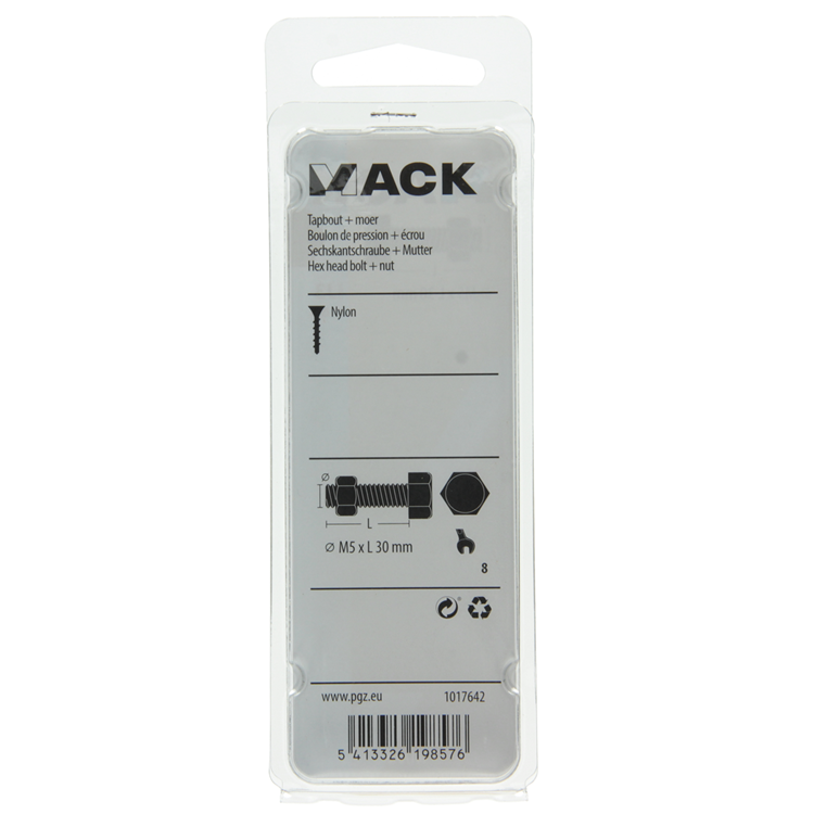 Load image into Gallery viewer, Mack 1017642 - tapbout + moer nylon 6 st m5 x 30 mm | 10 stuks