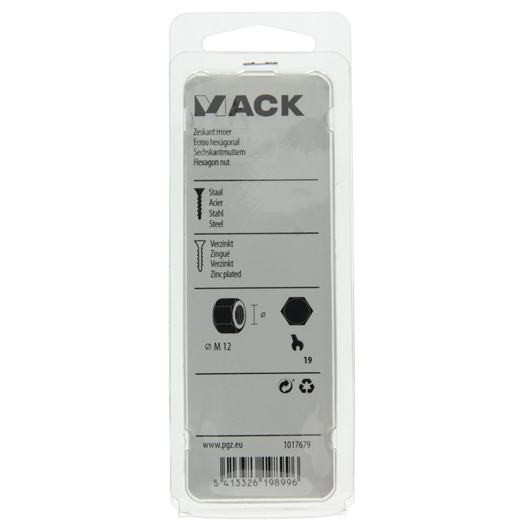 Load image into Gallery viewer, Mack 1017679 - zeskant moer staal verzinkt 6 st m 12 | 10 stuks