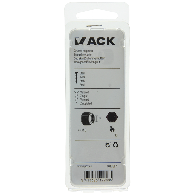 Load image into Gallery viewer, Mack 1017687 - zeskant borgmoer staal verzinkt 12 st m8 | 10 stuks