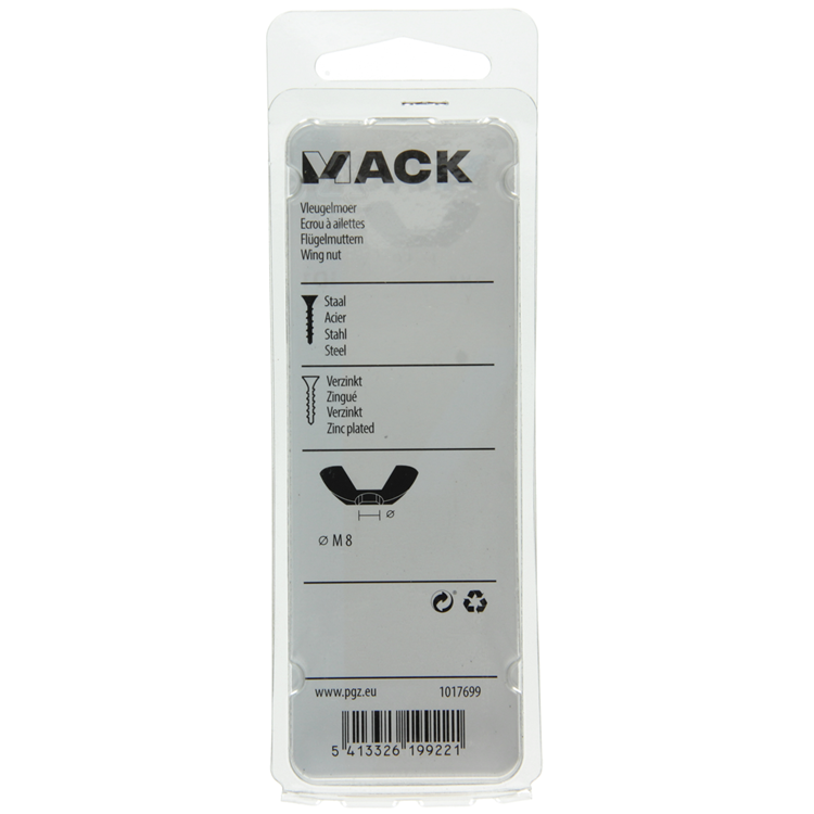 Load image into Gallery viewer, Mack 1017699 - vleugelmoer staal verzinkt 4 st m8 | 10 stuks