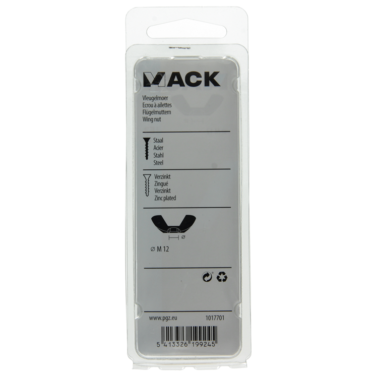Load image into Gallery viewer, Mack 1017701 - vleugelmoer staal verzinkt 2 st m12 | 5 stuks
