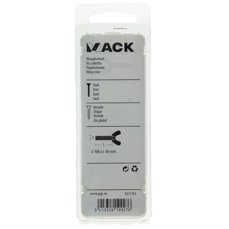 Load image into Gallery viewer, Mack 1017703 - vleugelschroef geelverzinkt 2 st m8 x 40 mm | 10 stuks