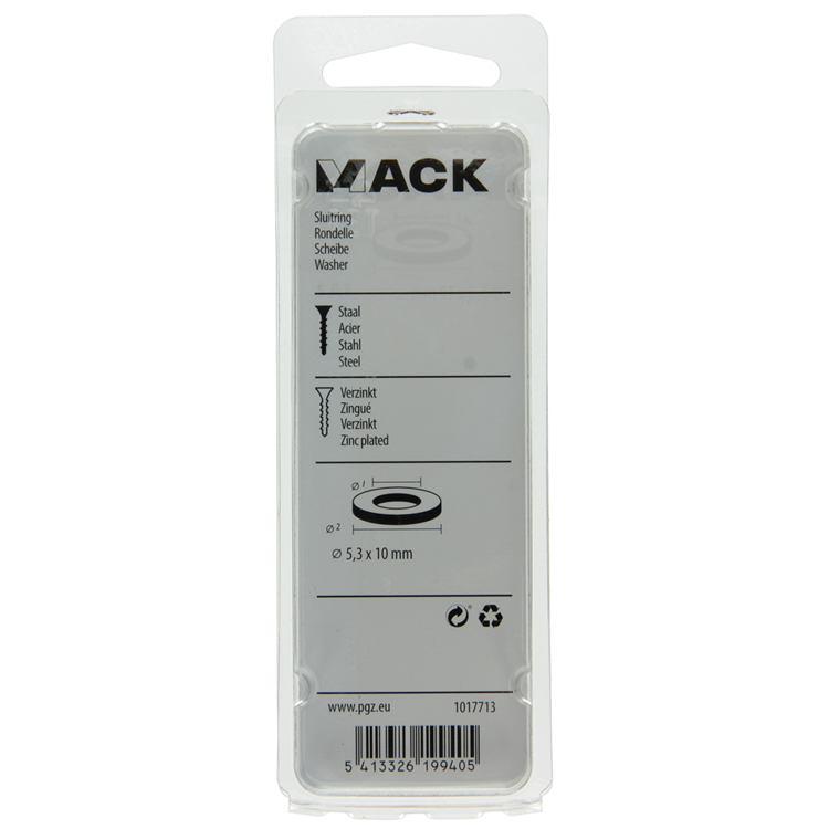 Load image into Gallery viewer, Mack 1017713 - sluitring staal verzinkt 50 st 5,3 x 10 mm | 10 stuks